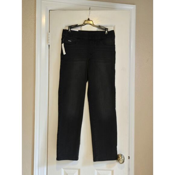 NWT Nine West Denim Heidi Pull On Jeans Black Size 14 Plus - Picture 2 of 12